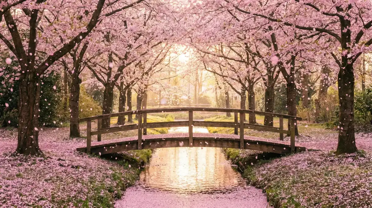 樱花桥畔 - writeas桌下口 唯美风景